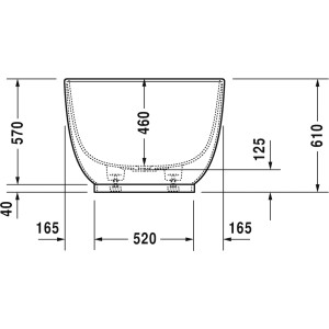 Technische Zeichnung: Duravit Luv Badewanne, 180x85 cm, freistehend, ovale Form, Maße und Details.