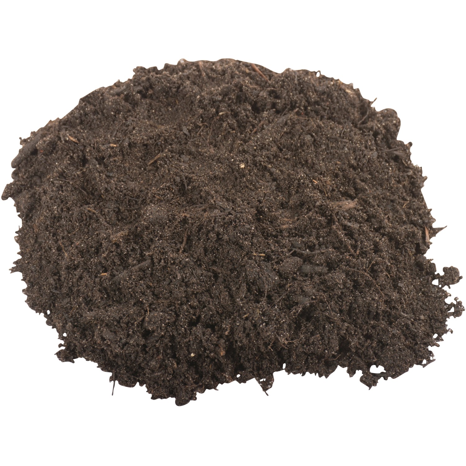 Nahaufnahme: Dunkle, torffreie Bio Pflanzerde für Garten und Landbau. Bodenverbesserung mit 1.000 l Big Bag.