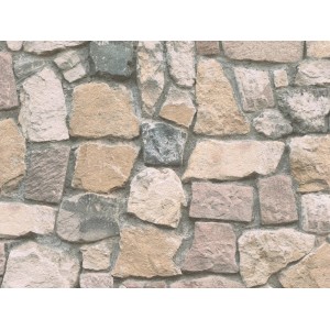 A.S. Creation Dekora Natur Tapete mit Naturstein-Optik in Grau, Beige und Braun.