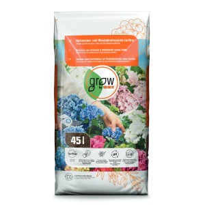 Palette GROW by OBI Hortensien- und Rhododendronerde, torffrei, 51 x 45 Liter Sack.