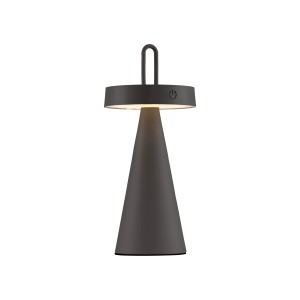 Schwarze LED-Akku-Tischleuchte Alwa, 28,9 cm hoch, für Innen und Außen. Dekoleuchte mit Touchdimmer.