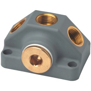 Metabo Luftverteilerdose LVD mit Messinggewinde für Kompressoren.