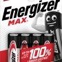 Energizer Max AA Mignon Batterien, 4er-Pack. Alkaline Batterien für Geräte mit hohem Energiebedarf.