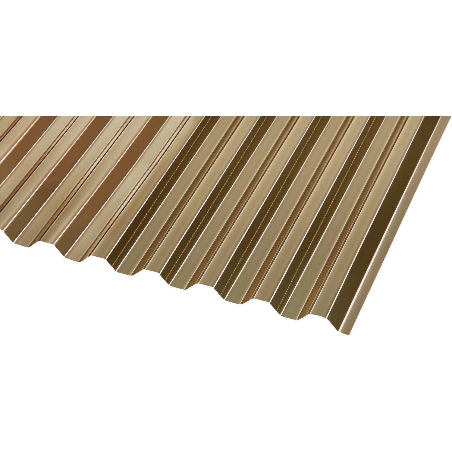 Bronzefarbene PVC Profilplatte Trapez 70/18, geeignet für Bedachung und Wandverkleidung.