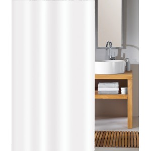Weißer Kleine Wolke Duschvorhang Phönix, 180x200 cm, wasserdicht und pflegeleicht.