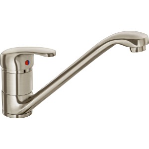 baliv Küchenarmatur KI-5093 in Edelstahl-Optik, Einhebelmischer mit schwenkbarem Auslauf.