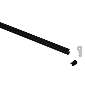 Gardinia Vorhangschienen-Set Lucy, 1-läufig, schwarz-matt, 160 cm, mit Zubehör.