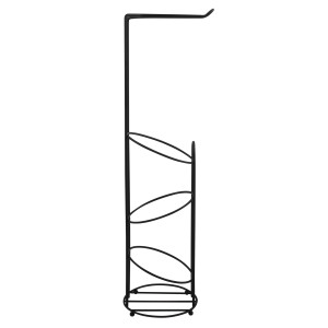 Schwarzer MSV Toilettenpapierhalter Holly mit Halterung und Reserve für 4 Rollen.