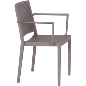 Siena Garden Stapelsessel Square in Taupe, Gartenstuhl mit Armlehne, 56x57x80 cm.