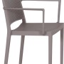 Siena Garden Stapelsessel Square in Taupe, Gartenstuhl mit Armlehne, 56x57x80 cm.
