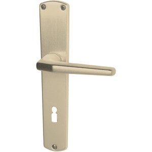 Alpertec Langschild-Garnitur Phil, Buntbart, Alu F2 champagner eloxiert für Zimmertüren.