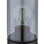 Globo Tischlampe Annika, schwarz matt mit Rauchglas, 30cm hoch. Moderne Design-Tischleuchte.