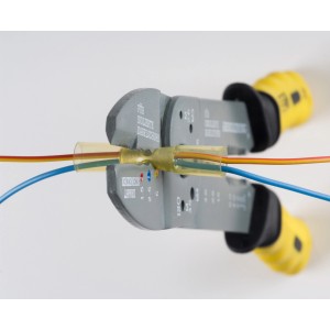 Steinel Crimpverbinder mit Schrumpfschlauch und Crimpzange für Kabel von 0,5-1,5 mm.