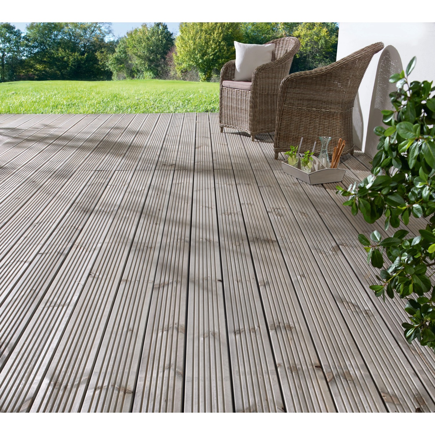 Terrassendielen Kiefer grau 2,8 cm x 14,5 cm x 250 cm kaufen bei OBI