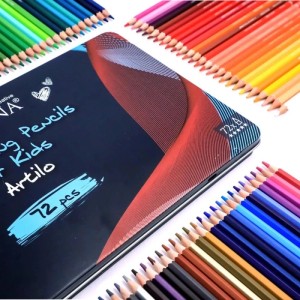 Artina Artilo Buntstifte, 72er Set in Metallbox, ideal für Kinder und Schule.