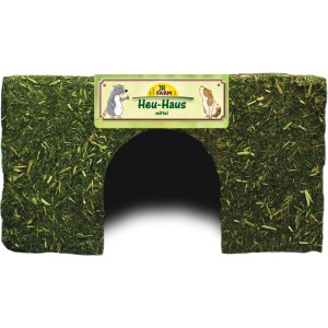 JR Farm Heu-Haus Mittel für Nager, 17x27x18cm, aus Bergwiesenheu zum Knabbern, Verstecken und Schlafen.