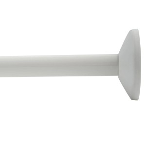 Detailaufnahme: Weiße Spirella Magic Duschstange (80x80 cm) für Eckduschen.