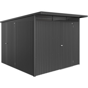 Biohort Metall-Gerätehaus AvantGarde ECO Gr. A7 in Dunkelgrau-Metallic mit Standardtür.