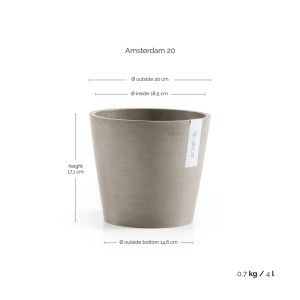 Ecopots Pflanztopf Amsterdam Braungrau 20 cm