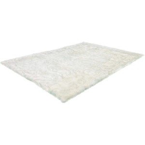 Kayoom Schaffell Imitat Crown, weiß-puderblau, 120x170 cm. Flauschiger Teppich im Schaffell-Look.