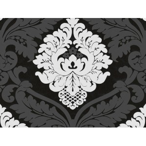 A.S. Creation Vliestapete Flock 4 Barock Schwarz mit floralem Muster.