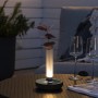 Konstsmide LED-Akku-Vase Biarritz, silberfarben, für Innen und Außen. Dekoleuchte mit warmem Licht.
