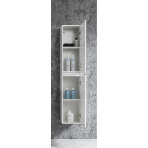 Offener, weißer Sanotechnik Bad-Hängeschrank Corbo (150x30x30 cm) mit Regalböden.