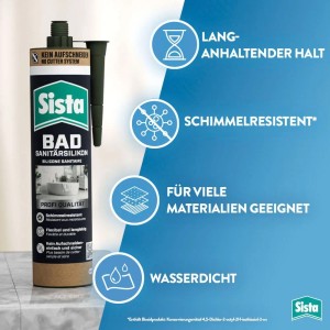 Sista Sanitär-Silikon für Bad & Küche Transparent 280 ml