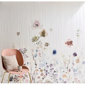 Marburg Vliestapete Blumen Crushed-Optik Modern 270 cm x 210 cm Weiß