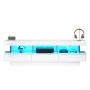 okwish TV Schrank LED Hochglanz Glas App Steuerung Wohnzimmer 70 Zoll 160x38x50cm Weiß_9
