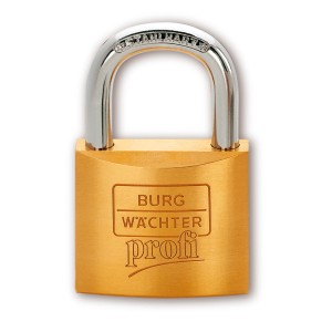 Burg Wächter Vorhangschloss Profi 116 40 SB aus Messing, mit Stahlbügel und Zylinder.