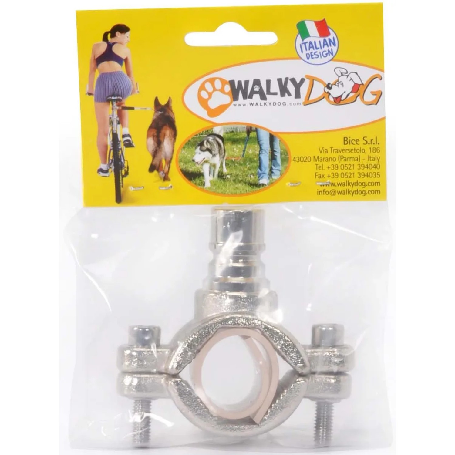 Walky Dog Plus Fahrrad-Hundeleine: Metallhalterung zur sicheren Befestigung am Fahrradrahmen.