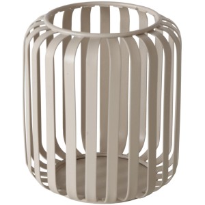 Beiges Boltze Windlicht Viki aus Eisen, 12 cm hoch, modernes Design.