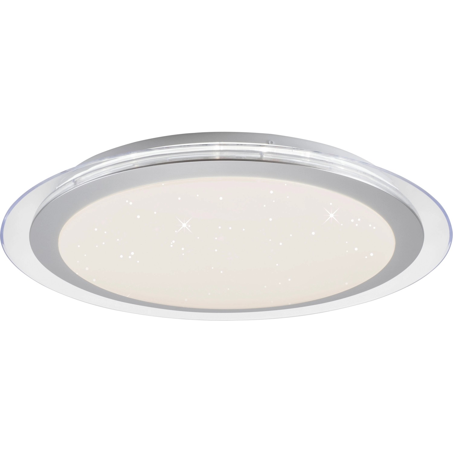 LED-Deckenleuchte Cyba von Just Light, silberfarben, Ø 45 cm, mit Sternenhimmel-Effekt und RGB-Rainbow