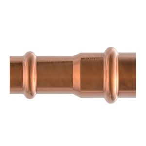 Kirchhoff CU-Reduzier-Doppelmuffe, 15 mm x 12 mm, aus Kupfer für Pressfittings.