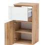 Held Möbel Unterschrank Pisa, 40 cm, Weiß und Wotaneiche, mit Schublade und offenem Fach.