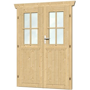 Skan Holz Doppeltür BxH 117,5 x 179,5 cm halbverglast für 28 mm Häuser
