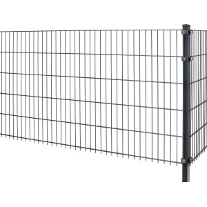 Doppelstabmattenzaun Metall 83 cm x 201 cm Anthrazit