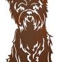 Rostbrauner Deko-Hund Bello aus Metall, 52 cm hoch, für die Gartendekoration.