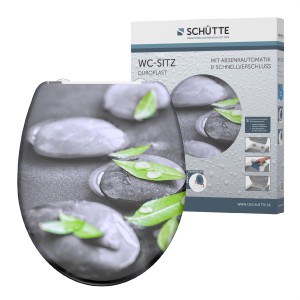 Schütte WC-Sitz Stone Duroplast mit Absenkautomatik und Stein-Motiv.