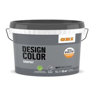 Eimer OBI Design Color Graphit, matte, graue Innenfarbe für Wände.