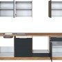 Held Möbel Küchenzeile 240 cm in Grau-Wotaneiche ohne E-Geräte mit Spüle und Schubladen.