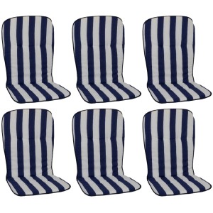 Beo Sitzauflage Hochlehner Mono 6er-Set Blau-Weiß gestreift