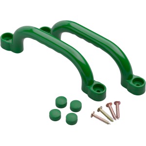 SwingKing Handgriffe, 2 grüne Kunststoffgriffe mit Befestigungsmaterial für Gartenspielgeräte.