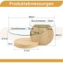 okwish Couchtisch mit Glas und Zwei Ebenen für Wohnzimmer 90x70x44 cm Natur_5