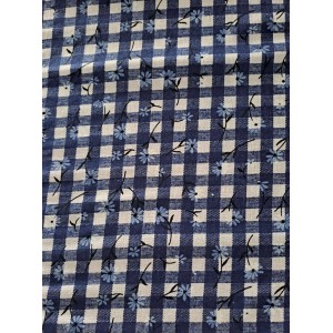 Auflagen-Set für Festzeltgarnitur in Blau-Weiß mit Blumenmuster.