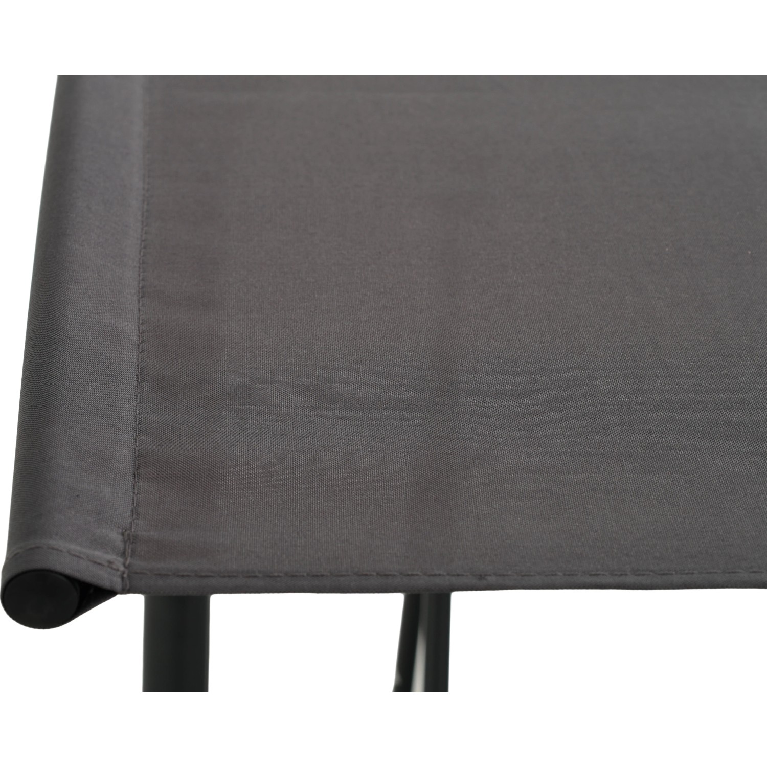 Detailaufnahme: Anthrazitfarbenes Textilgewebe der Hollywoodschaukel Apango auf Stahlgestell.