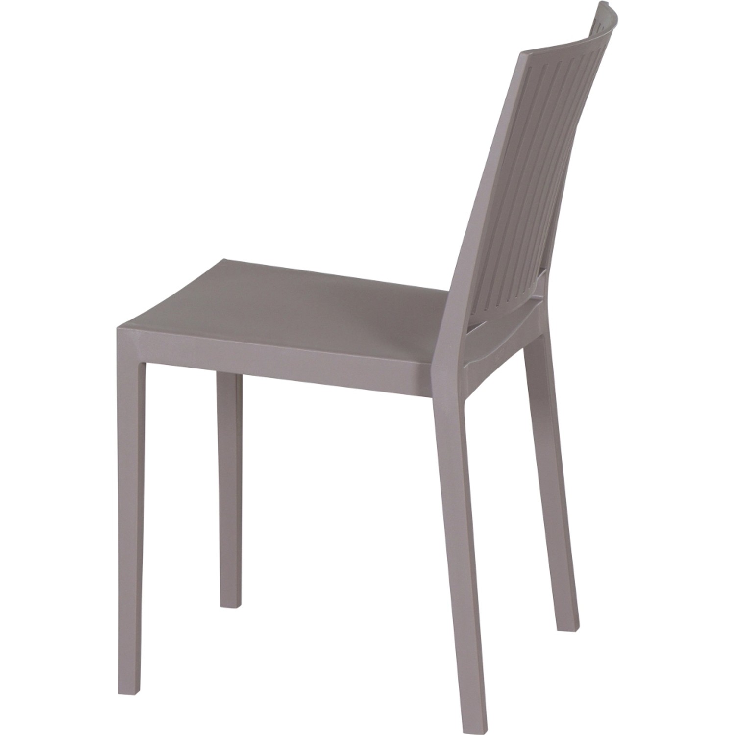 Siena Garden Lane Stapelstuhl, taupe, aus recycelbarem Material. Gartenstuhl für Terrasse und Balkon.