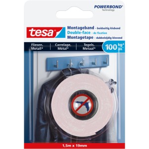 Tesa Ultra starkes Montageband für Fliesen und Metall 1,5 m