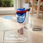 Vileda H2PrO Eimer mit Zweikammer-System für Flachwischer: Sauberes und schmutziges Wasser getrennt.